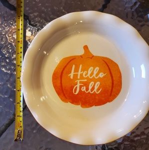 Hello fall pumpkin pie plate